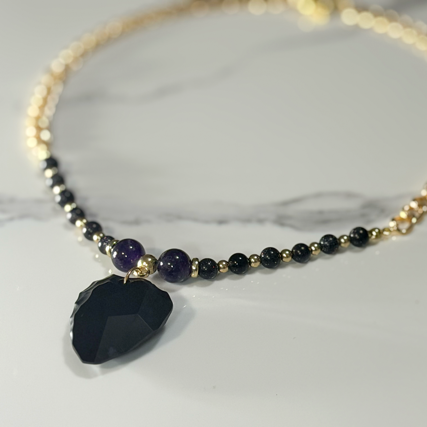 Black Swarovski Crystal Pendant Necklace