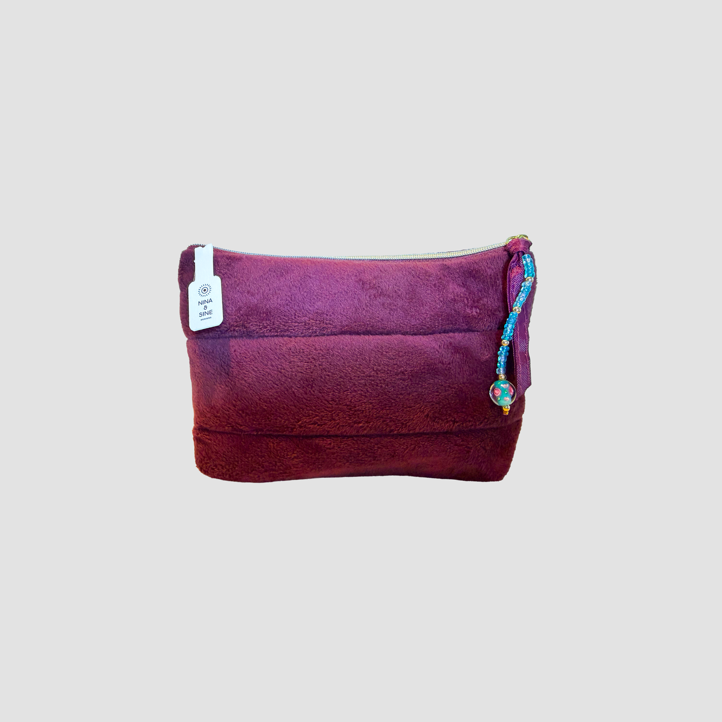 Plush Cosmetics Bag - Burgundy