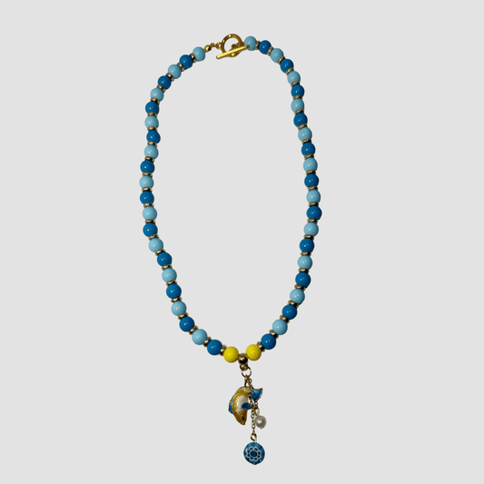 Ocean‑Inspired Charm Beaded Necklace