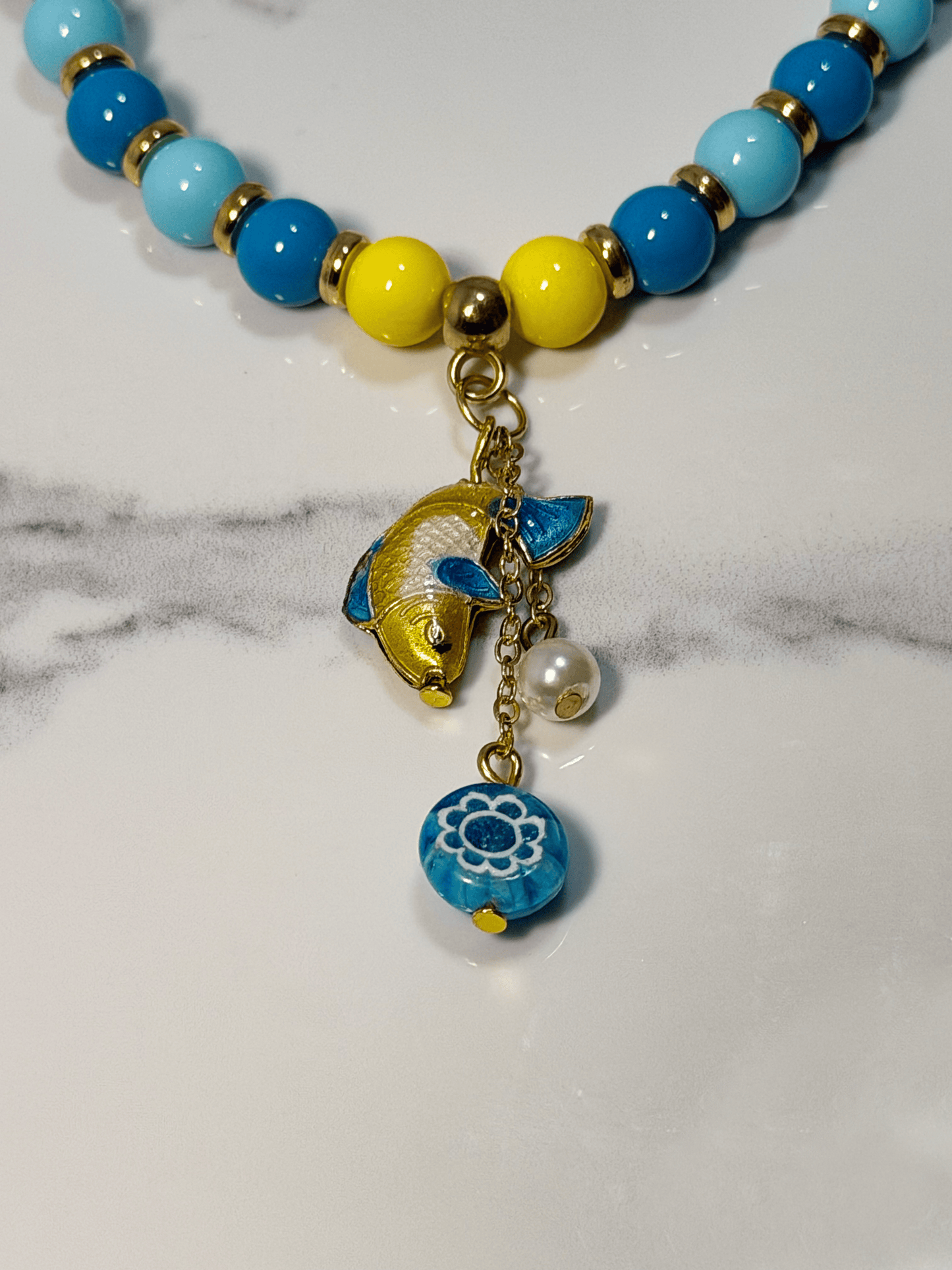 Ocean‑Inspired Charm Beaded Necklace