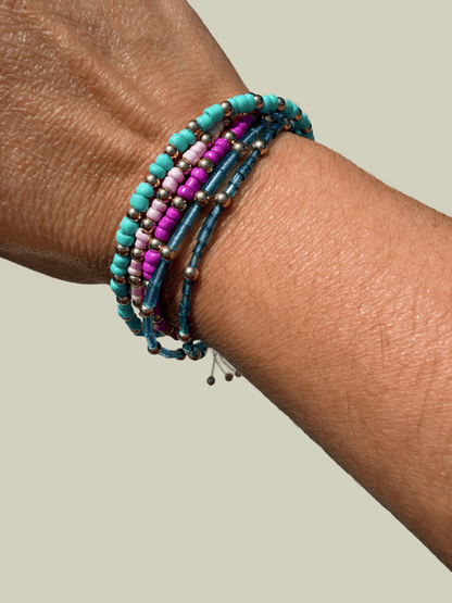 Multi‑strand boho‑style beaded bracelet