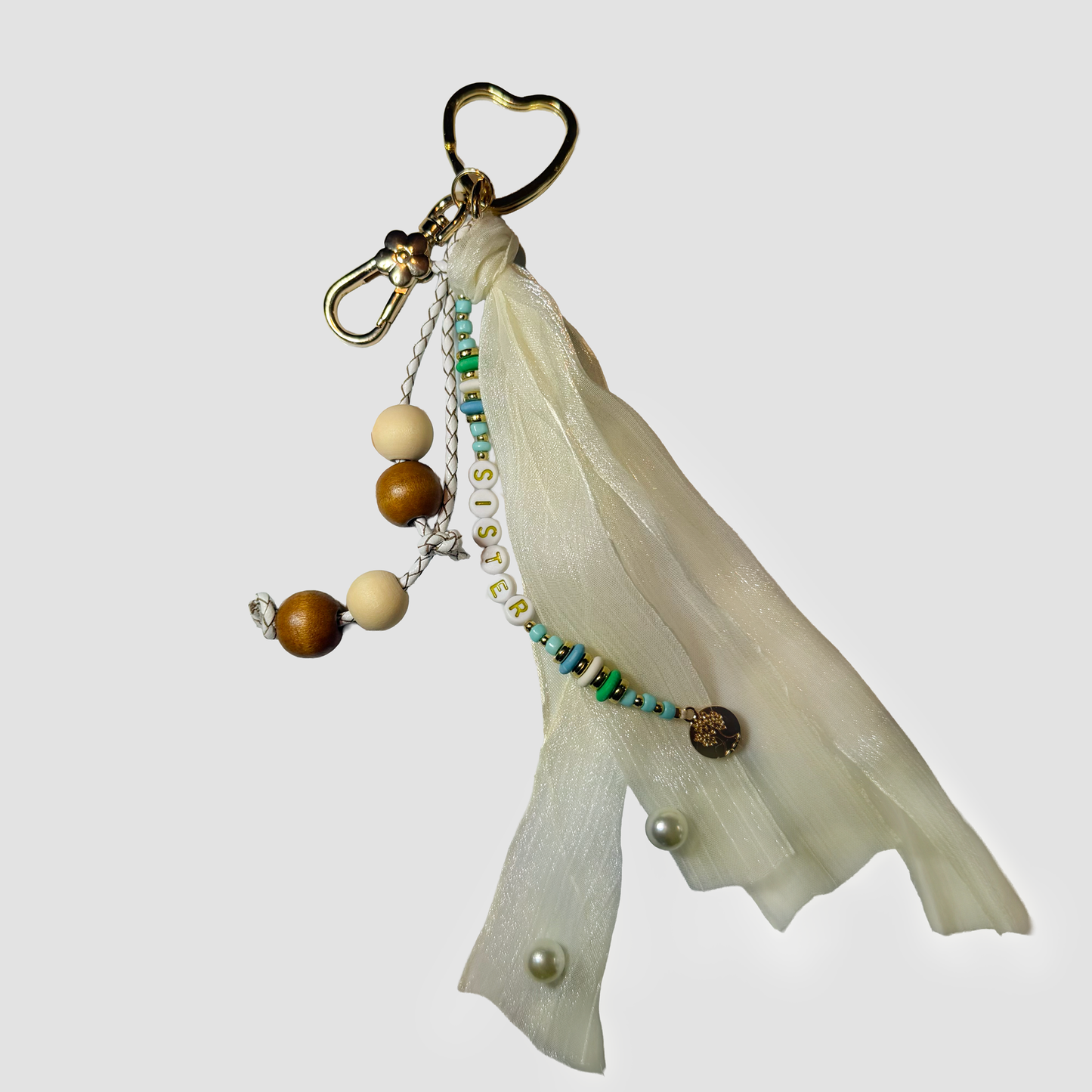 Boho "Sister" Beaded Tassel Keychain & Bag Charm
