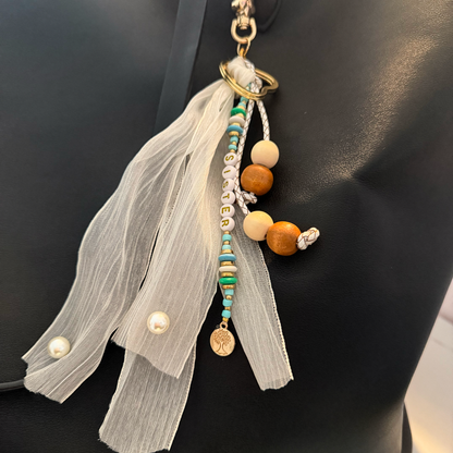 Boho "Sister" Beaded Tassel Keychain & Bag Charm