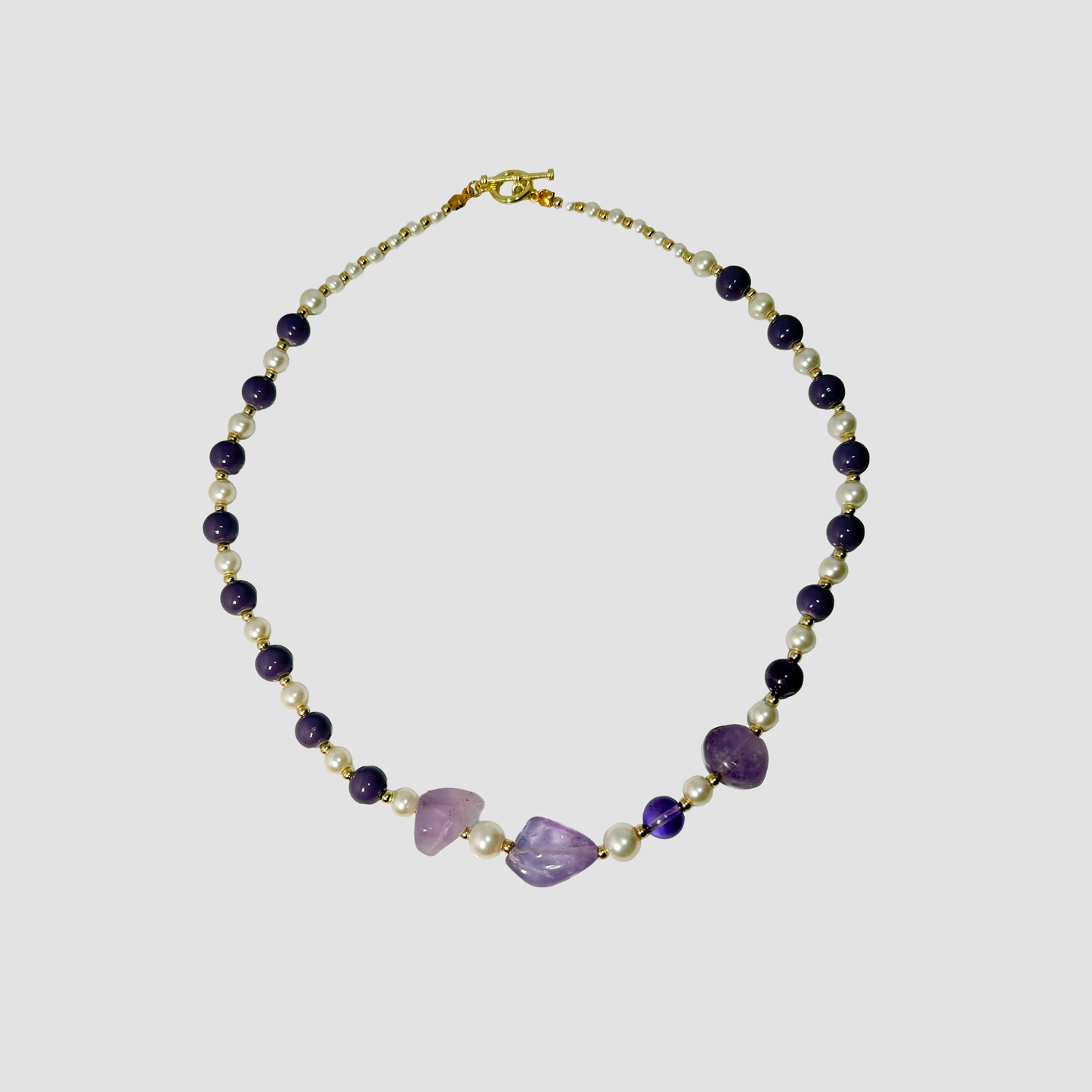 Amethyst & Pearl Statement Necklace