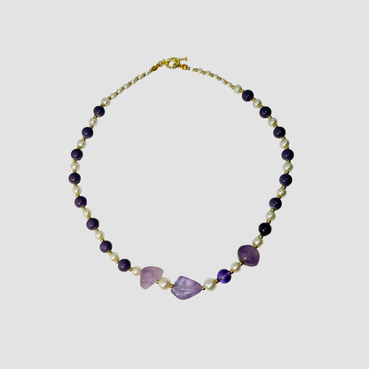 Amethyst & Pearl Statement Necklace