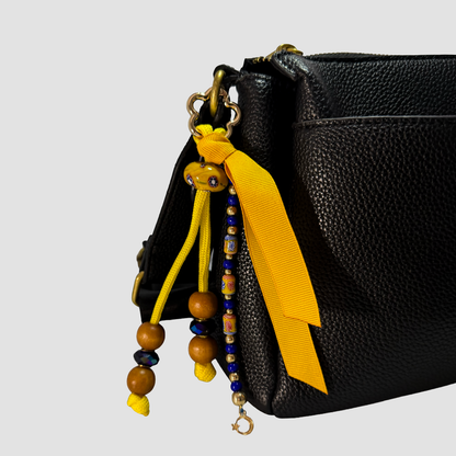 Sunshine & Sapphire Beaded Bag Charm