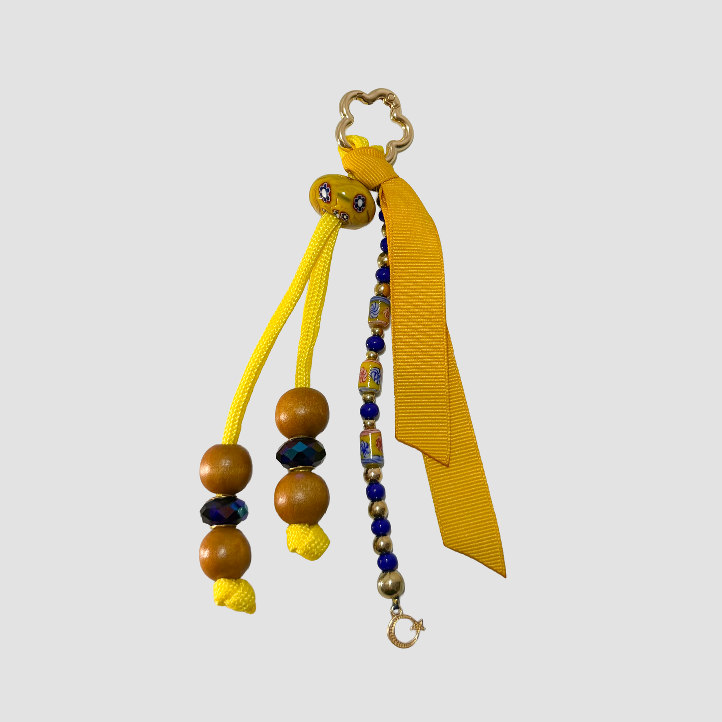 Sunshine & Sapphire Beaded Bag Charm