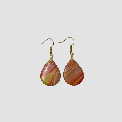 Sunset Swirl Teardrop Earrings