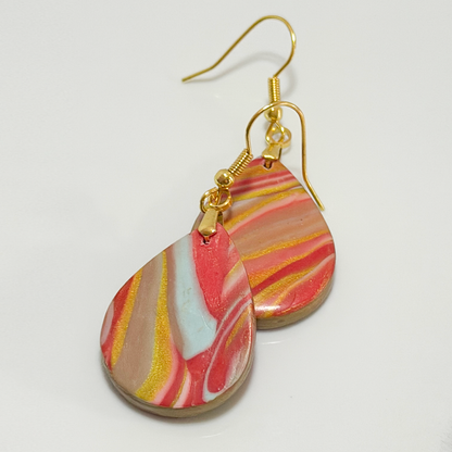 Sunset Swirl Teardrop Earrings