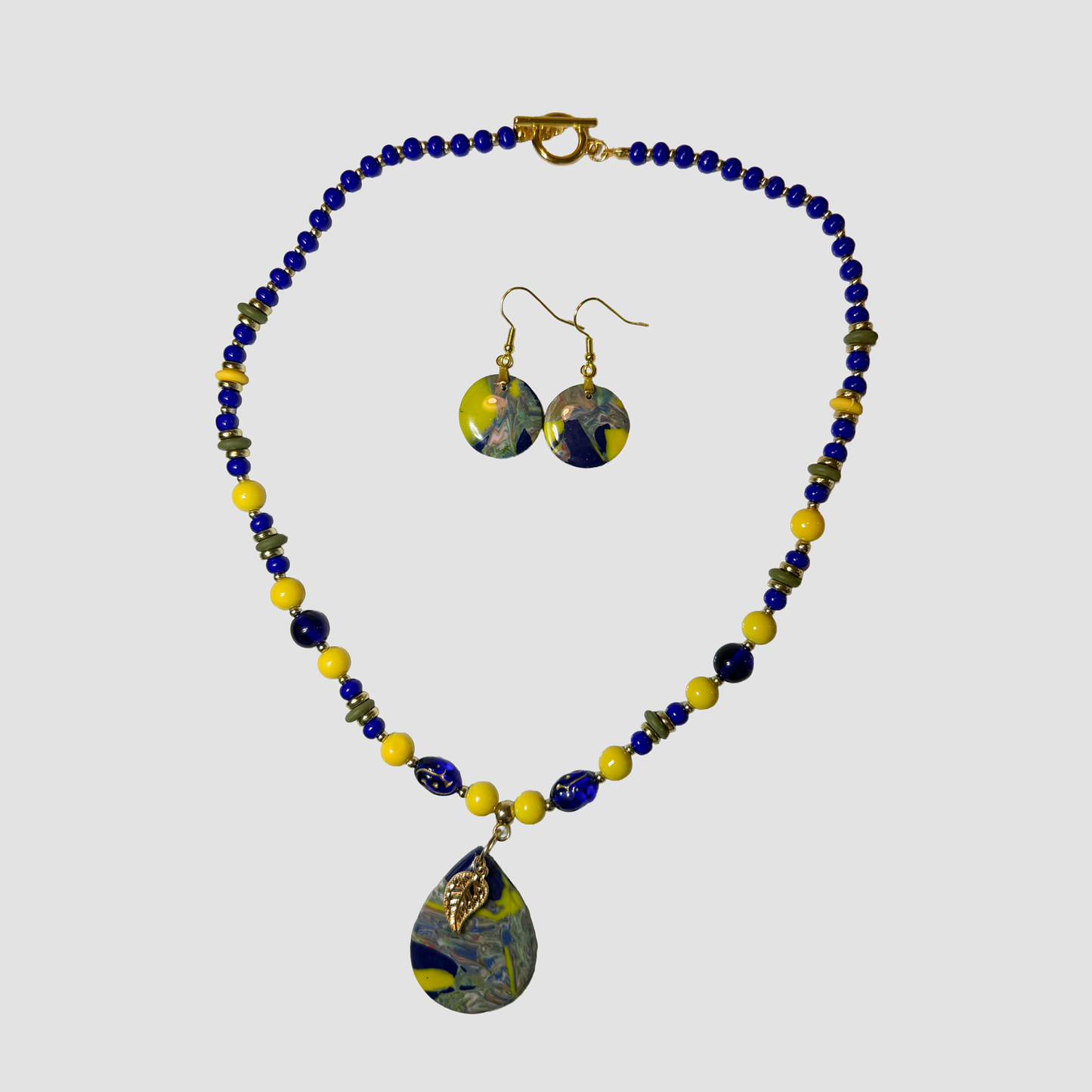 Cobalt & Sunshine Statement Necklace & Earring Set