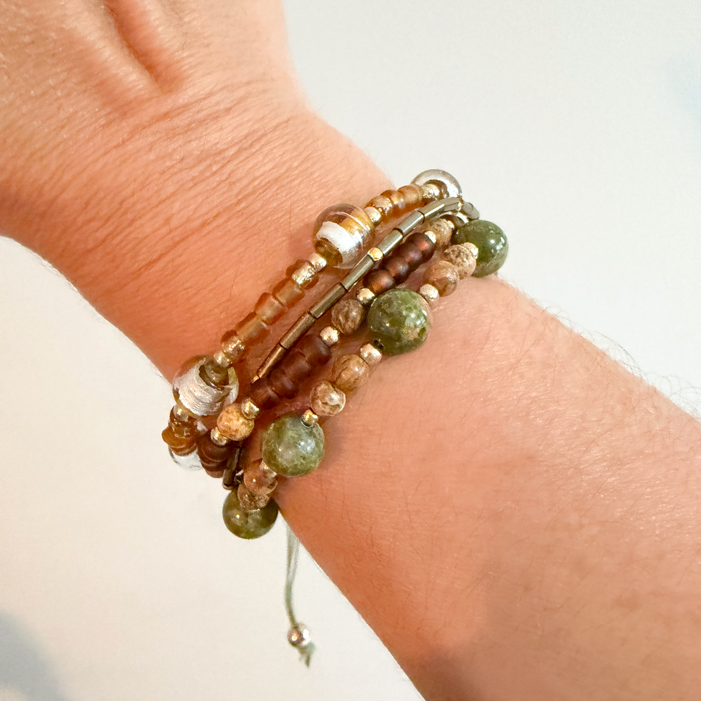 Earthtones Layered Beaded Bracelet