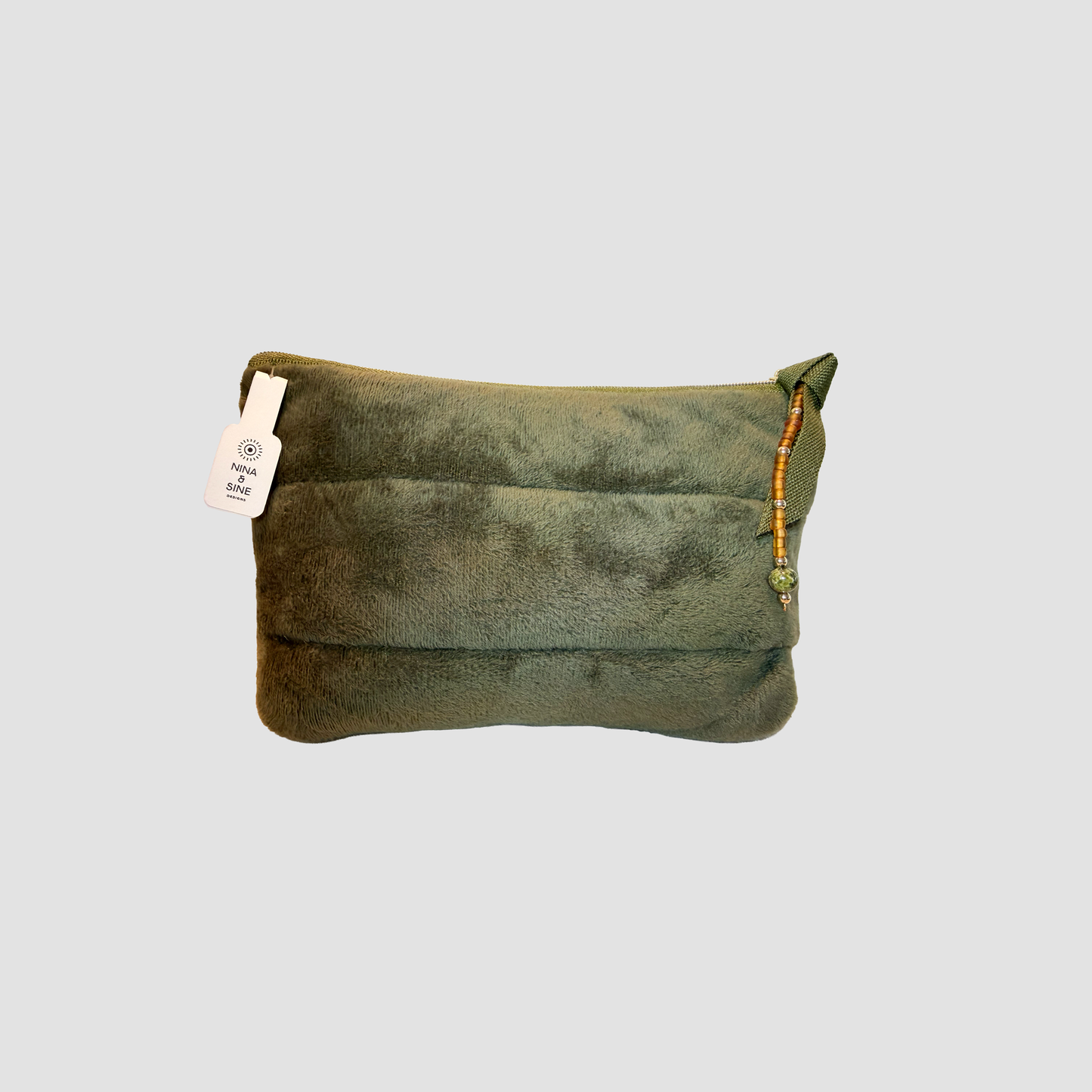 Plush Cosmetics Bag – Moss Green