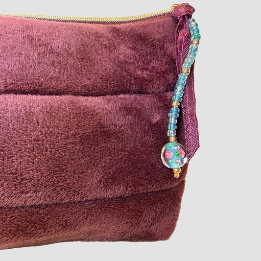 Plush Cosmetics Bag - Burgundy